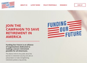 How fundingourfuture.us looks like on a tablet such as an iPad.