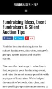 How fundraiserhelp.com looks like on a mobile device such as an iPhone.