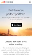 How fundrise.com looks like on a mobile device such as an iPhone.