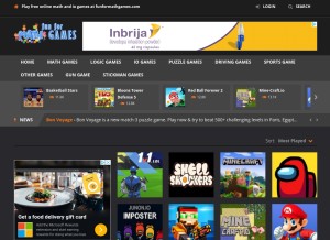 How funformathgame.com looks like on a tablet such as an iPad.