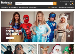 How funidelia.com looks like on a tablet such as an iPad.