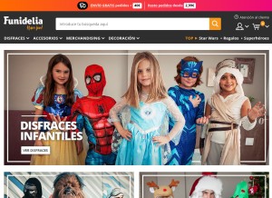 How funidelia.es looks like on a tablet such as an iPad.
