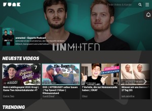 How funk.net looks like on a tablet such as an iPad.
