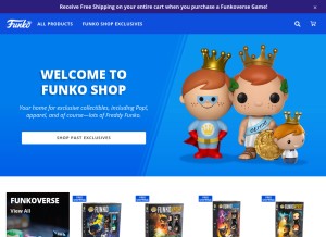 How funko-shop.com looks like on a tablet such as an iPad.