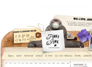 How funkyjunkinteriors.net looks like on a tablet such as an iPad.