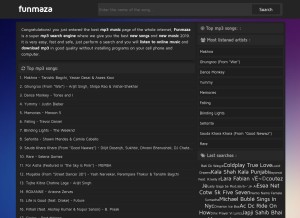 How funmaza.cc looks like on a tablet such as an iPad.