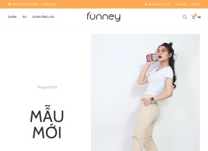 How funneystore.vn looks like on a tablet such as an iPad.