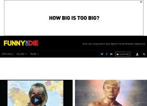 How funnyordie.com looks like on a tablet such as an iPad.