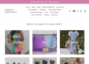 How furdelawholesale.com looks like on a tablet such as an iPad.