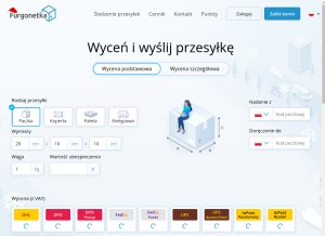 How furgonetka.pl looks like on a tablet such as an iPad.