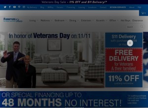 How furniturefair.net looks like on a tablet such as an iPad.
