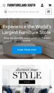 How furniturelandsouth.com looks like on a mobile device such as an iPhone.