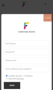 How furnitureroots.com looks like on a mobile device such as an iPhone.