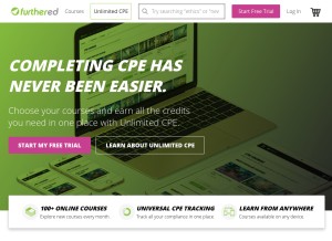 How furthered.com looks like on a tablet such as an iPad.