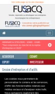 How fusacq.com looks like on a mobile device such as an iPhone.