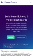 How fusioncharts.com looks like on a mobile device such as an iPhone.