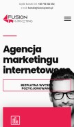 How fusionmarketing.pl looks like on a mobile device such as an iPhone.