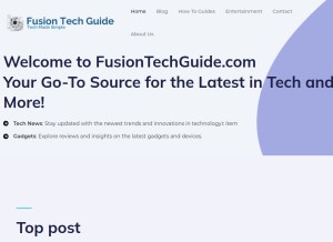 How fusiontechguide.com looks like on a tablet such as an iPad.