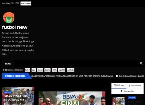 How futbolnew.es looks like on a tablet such as an iPad.