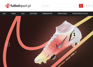 How futbolsport.pl looks like on a tablet such as an iPad.