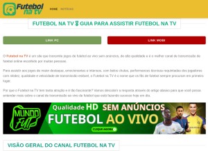 How futebolnatv.vip looks like on a tablet such as an iPad.