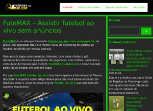 How futemaxaovivo.org looks like on a tablet such as an iPad.
