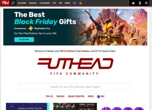 How futhead.com looks like on a tablet such as an iPad.