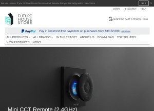 How futurehousestore.co.uk looks like on a tablet such as an iPad.