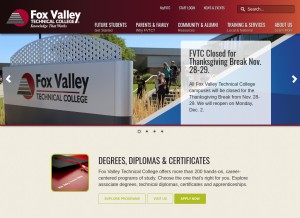 How fvtc.edu looks like on a tablet such as an iPad.