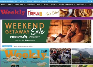 How fwweekly.com looks like on a tablet such as an iPad.