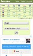 How fx-rate.net looks like on a mobile device such as an iPhone.