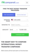 How fxcompared.com looks like on a mobile device such as an iPhone.