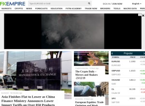 How fxempire.com looks like on a tablet such as an iPad.
