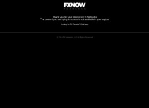 How fxnetworks.com looks like on a tablet such as an iPad.