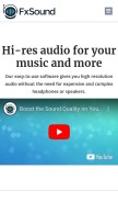 How fxsound.com looks like on a mobile device such as an iPhone.