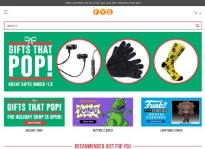 How fye.com looks like on a tablet such as an iPad.