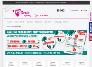 How g3druk.pl looks like on a tablet such as an iPad.