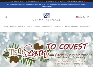 How g47marketplace.com looks like on a tablet such as an iPad.