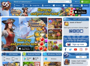 How g5e.com looks like on a tablet such as an iPad.