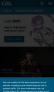 How gaa.ie looks like on a mobile device such as an iPhone.