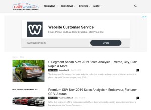 How gaadiwaadi.com looks like on a tablet such as an iPad.