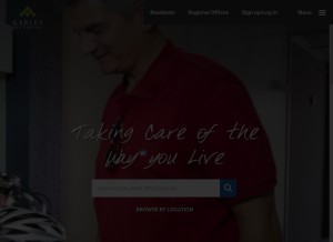 How gables.com looks like on a tablet such as an iPad.