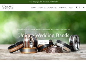 How gabonijewelers.com looks like on a tablet such as an iPad.