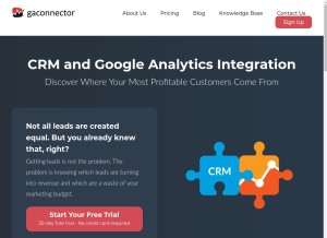 How gaconnector.com looks like on a tablet such as an iPad.
