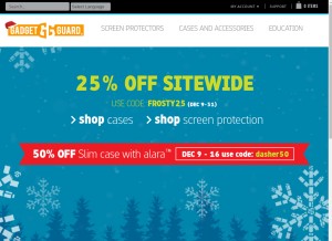 How gadgetguard.com looks like on a tablet such as an iPad.