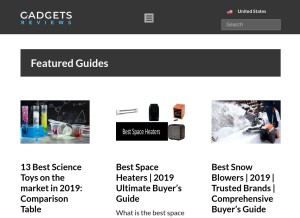 How gadgets-reviews.com looks like on a tablet such as an iPad.