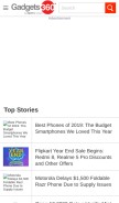 How gadgets360.com looks like on a mobile device such as an iPhone.