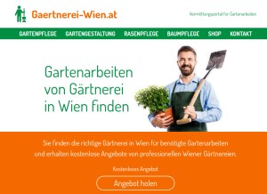 How gaertnerei-wien.at looks like on a tablet such as an iPad.