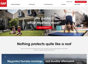 How gaf.com looks like on a tablet such as an iPad.