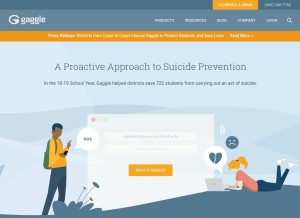 How gaggle.net looks like on a tablet such as an iPad.